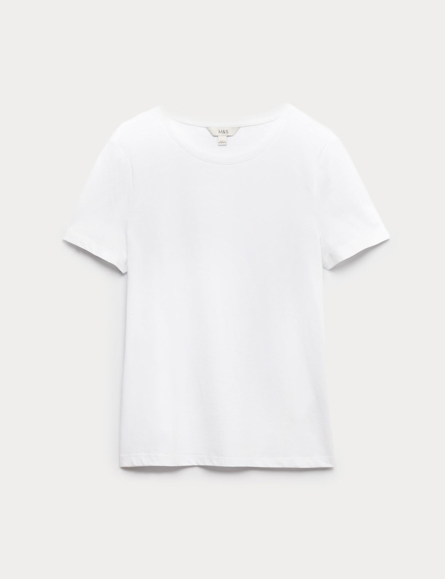 Saf Pamuklu Yuvarlak Yaka T-shirt