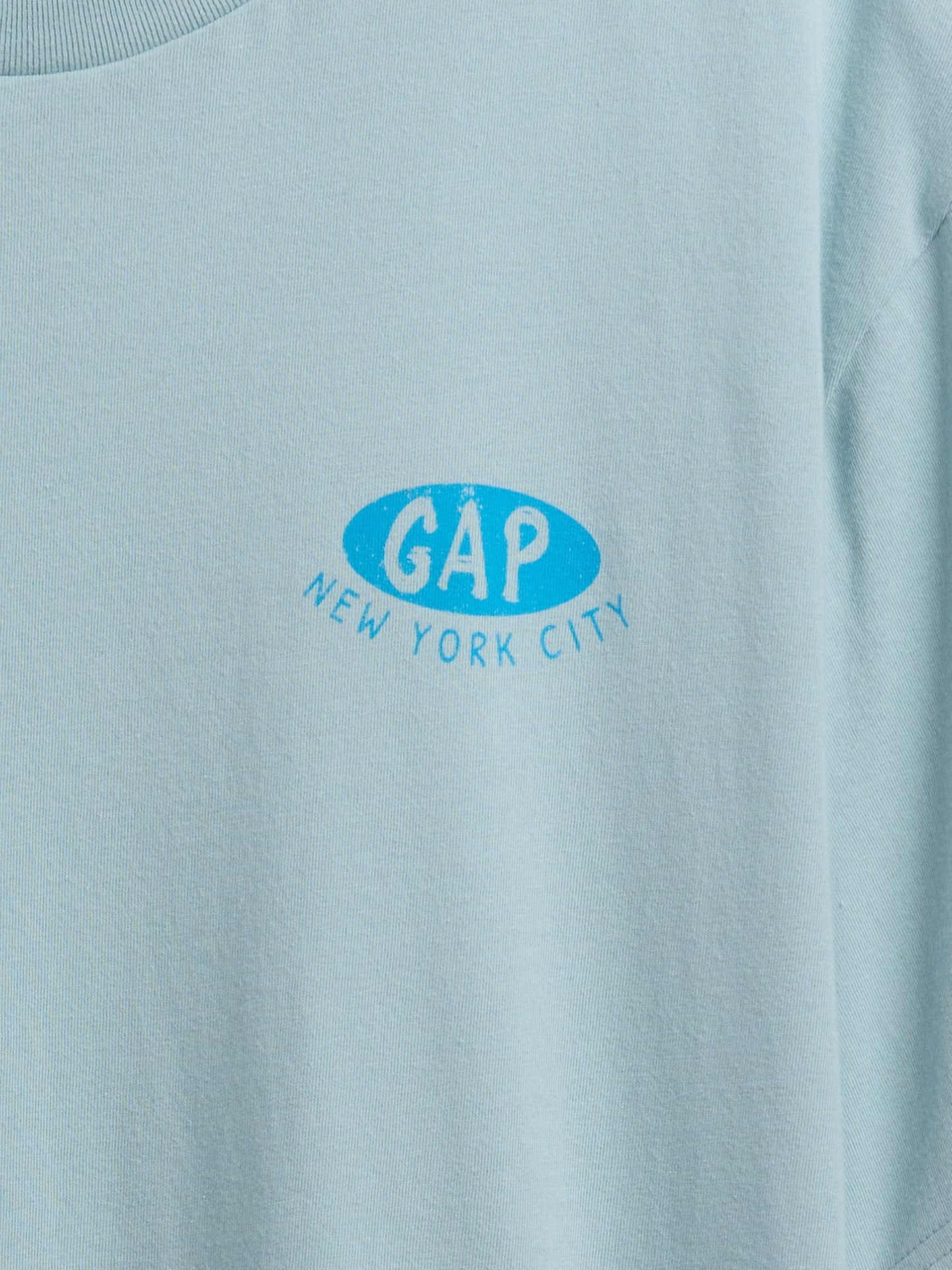 Açık Mavi Everyday Soft Relaxed Grafik Baskılı T-shirt