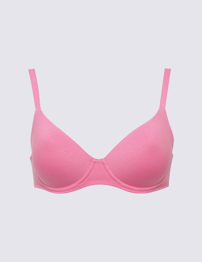 3'lü Destekli Pamuklu T-shirt Sütyeni Seti