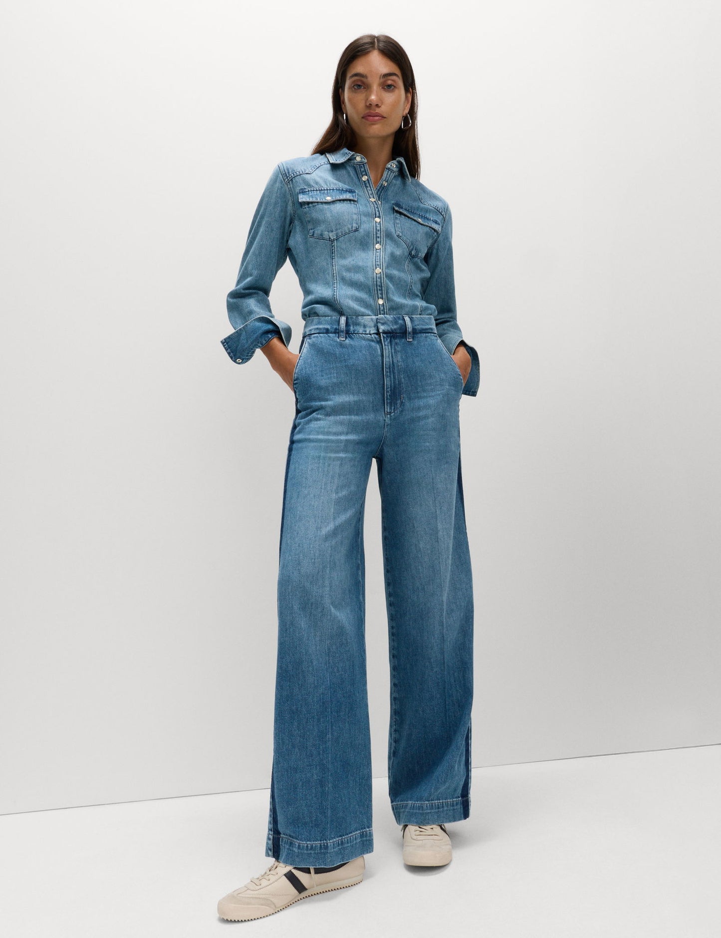 Wide Leg Denim Pantolon