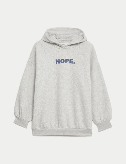 Pamuklı Slogan Desenli Sweatshirt
