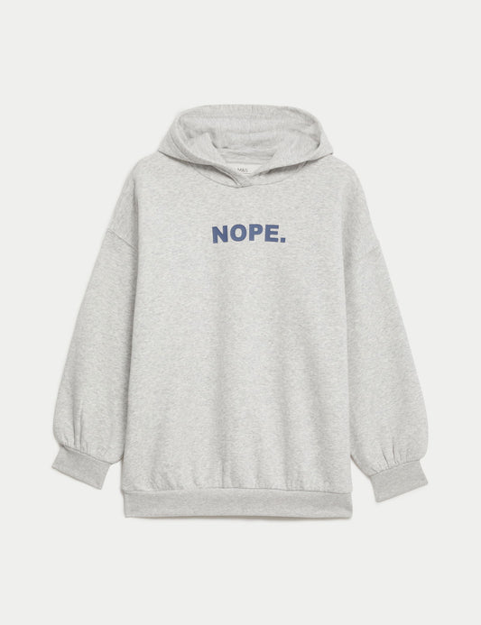 Pamuklı Slogan Desenli Sweatshirt