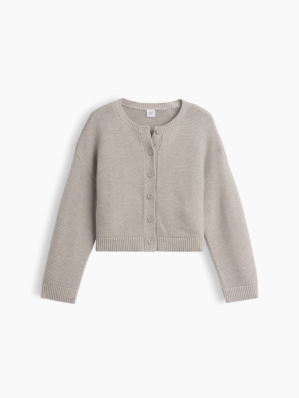 Açık Gri %100 Pamuk Oversized Boxy Triko Hırka