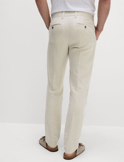 Regular Fit Keten Karışımlı Chino