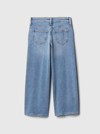 Açık Mavi High Rise Supersoft Wide-leg Jean Pantolon