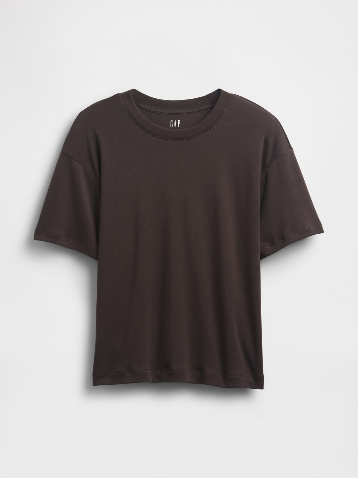 Kahverengi Supima® Pamuk Relaxed T-shirt