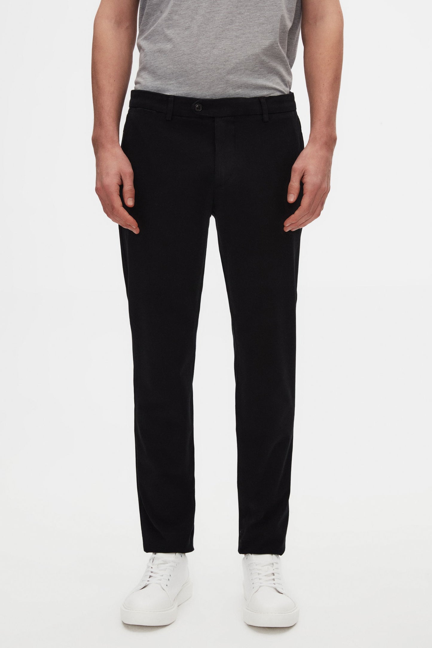 Damat Slim Fit Siyah Bi Strech Pamuklu Beli Içten Lastikli Chino Pantolon