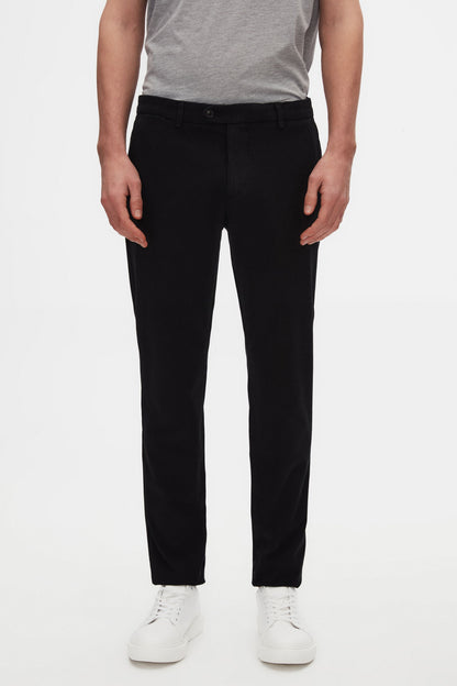 Damat Slim Fit Siyah Bi Strech Pamuklu Beli Içten Lastikli Chino Pantolon