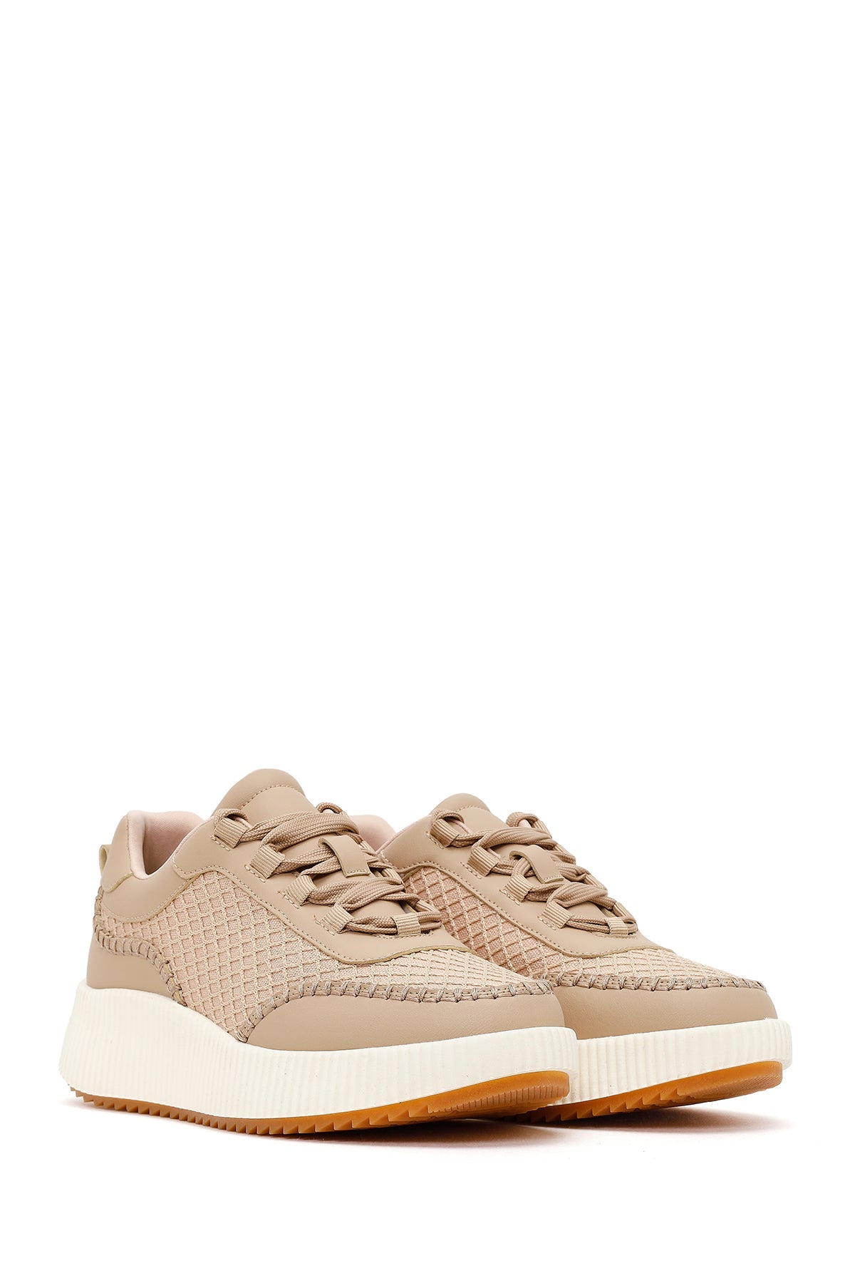 Kadın Bej Kalın Tabanlı Sneaker