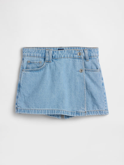 Açık Mavi Denim Şort Etek