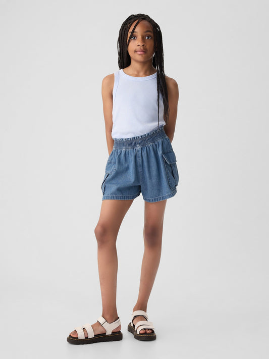 Mavi Mid Rise Denim Utility Şort