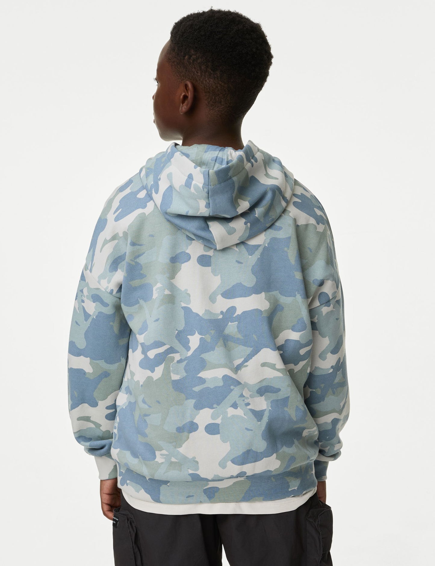 Kamuflaj Desenli Kapüşonlu Sweatshirt (6-16 Yaş)