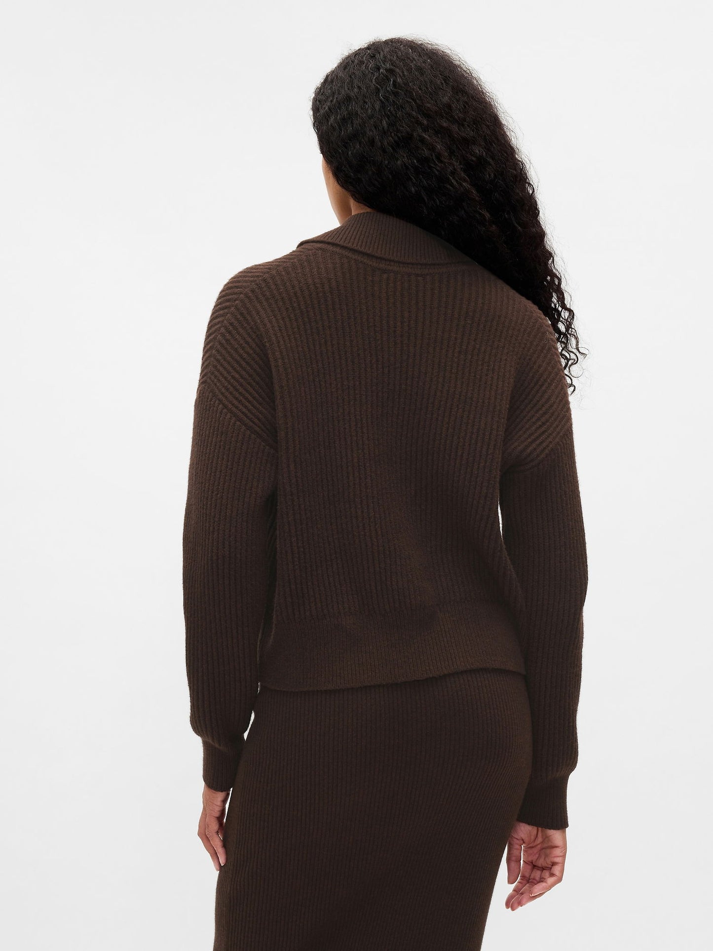 Kahverengi Cashsoft Relaxed Rib Hırka