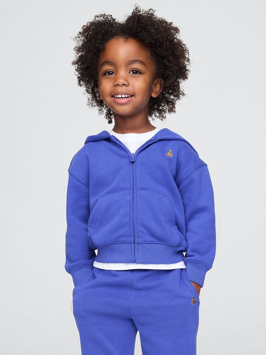 Mavi Brannan Bear İşlemeli VintageSoft Fermuarlı Sweatshirt