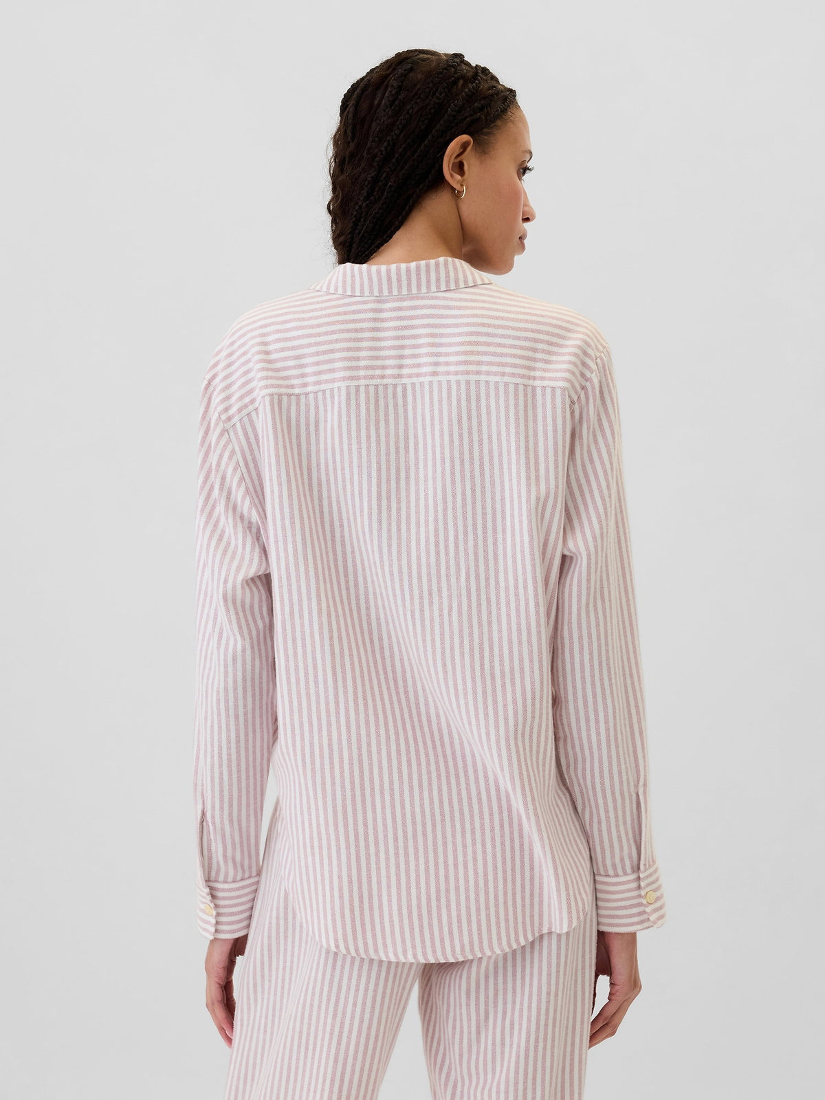 Pembe Relaxed Flannel Pijama Üstü