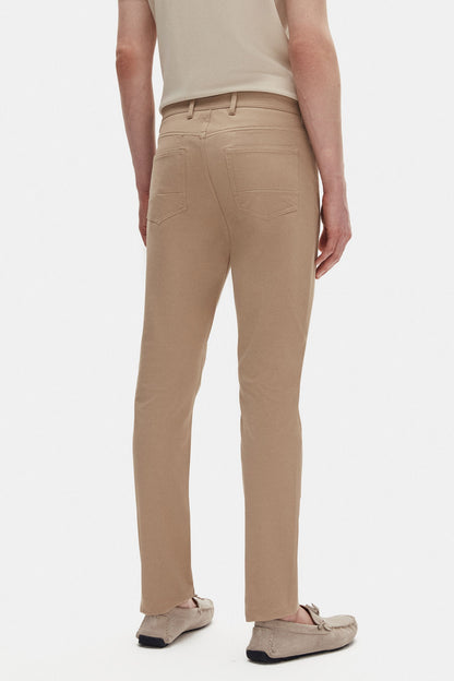 Tween Super Slim Fit Bej Diyagonel Chino Pantolon