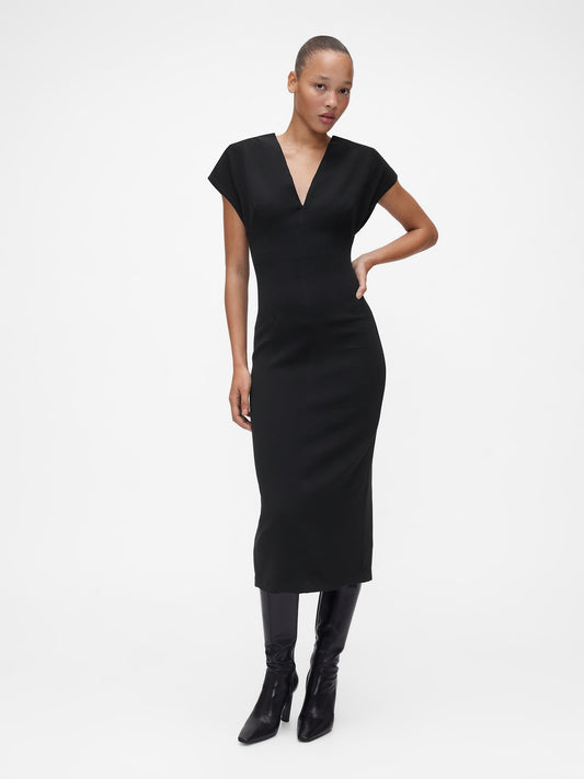 Siyah Gapstudio Structured Midi Elbise