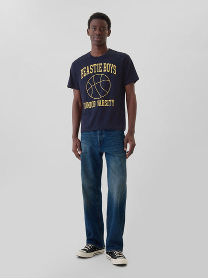 Lacivert Beastie Boys Grafikli T-shirt