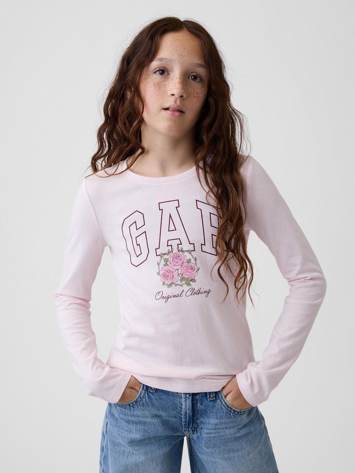 Açık Pembe Gap Logo T-shirt