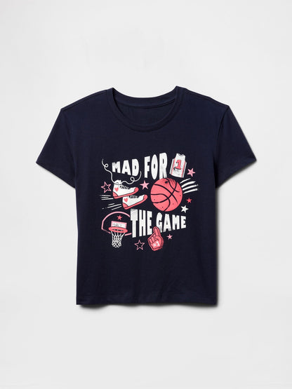 Lacivert Grafik T-shirt
