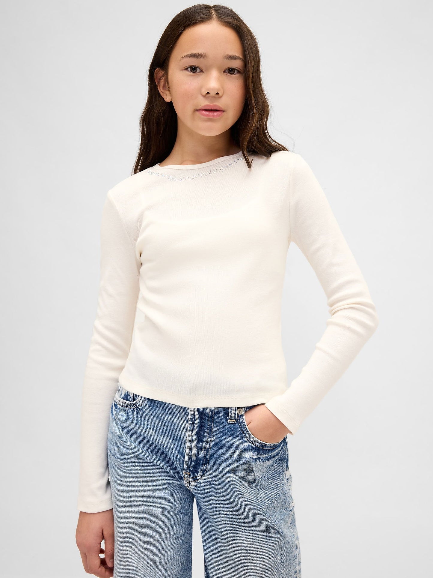 Krem Süslü T-shirt