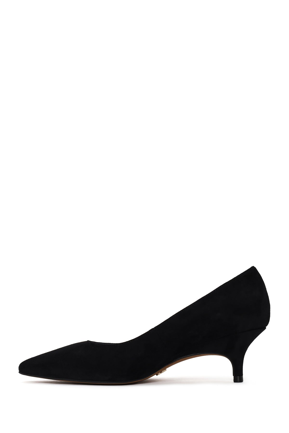 Kadın Siyah Kısa Ince Topuklu Süet Deri Stiletto