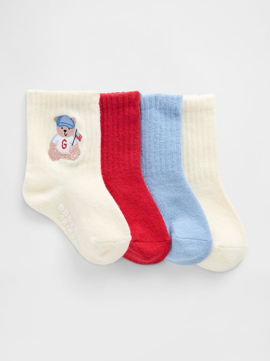 Çok Renkli Brannan Bear Americana Crew Çorap (4’lü)