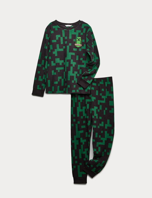 Minecraft Baskılı Pamuklu Pijama Takımı (3-16 Yaş)