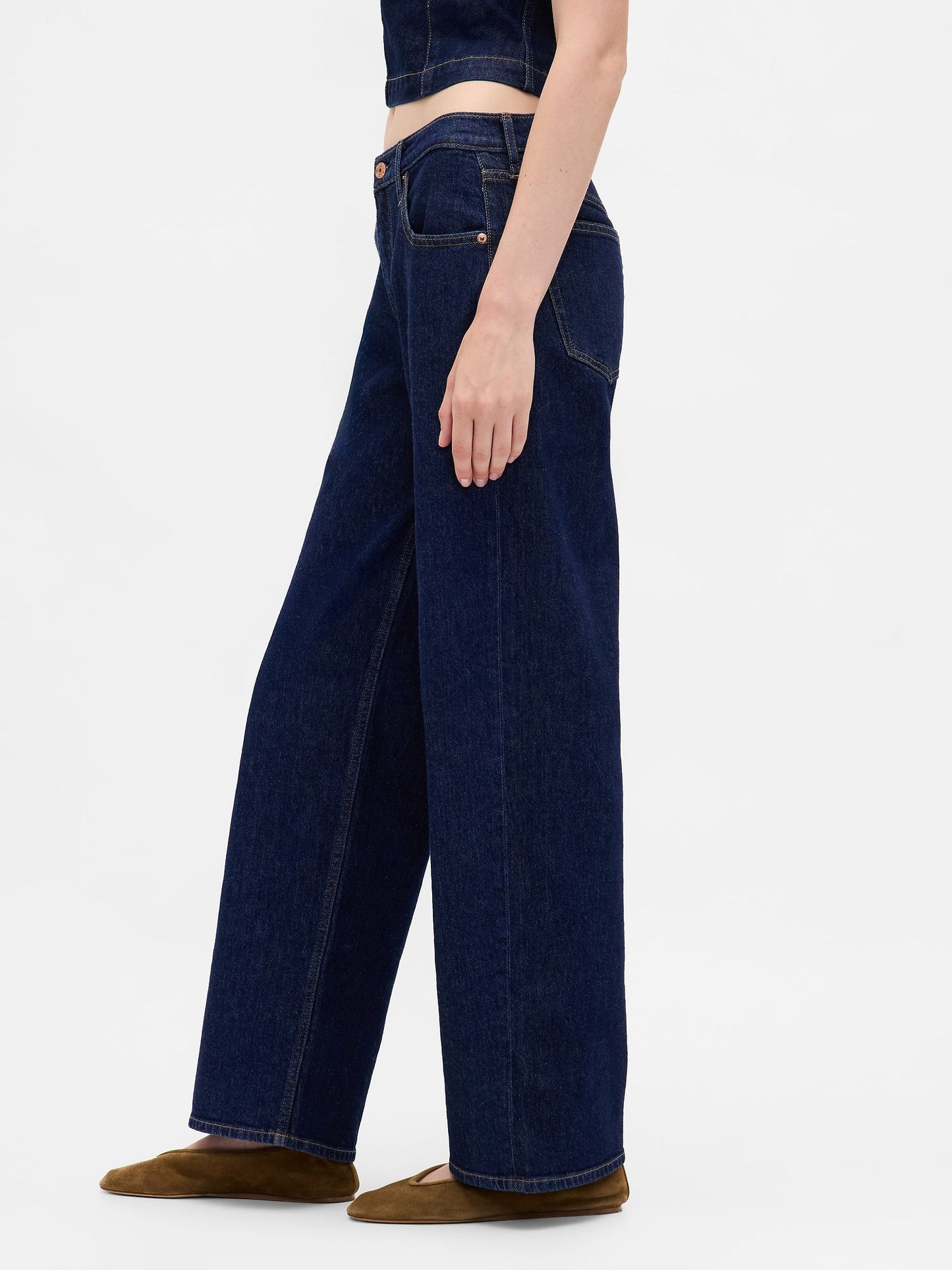 Koyu Mavi Low Rise '90s Jean Pantolon