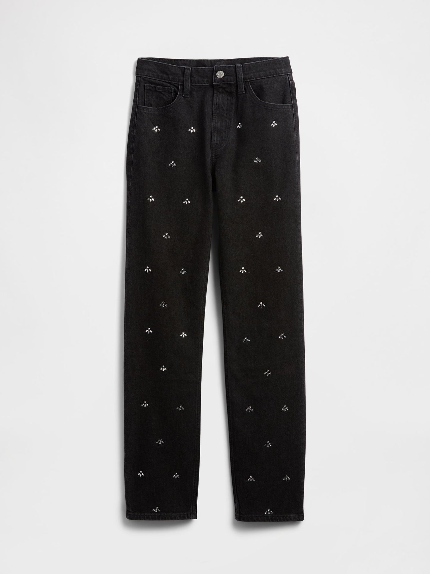 Siyah High Rise '90s Original Straight Jean Pantolon