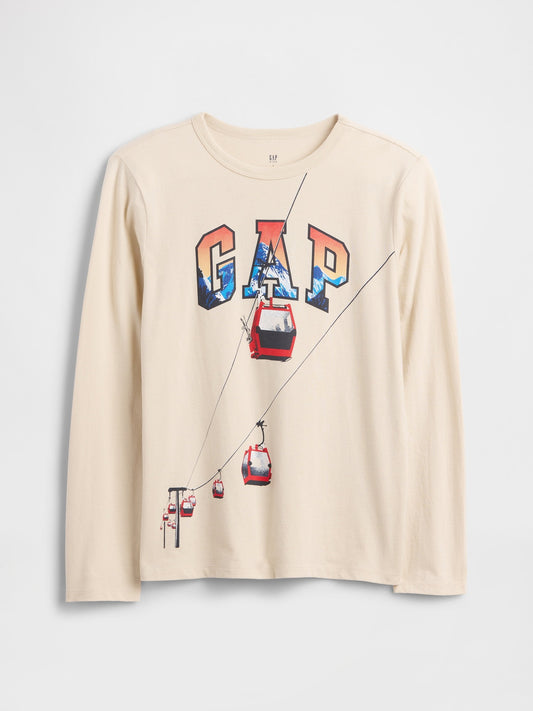 Bej Grafik Baskılı T-shirt