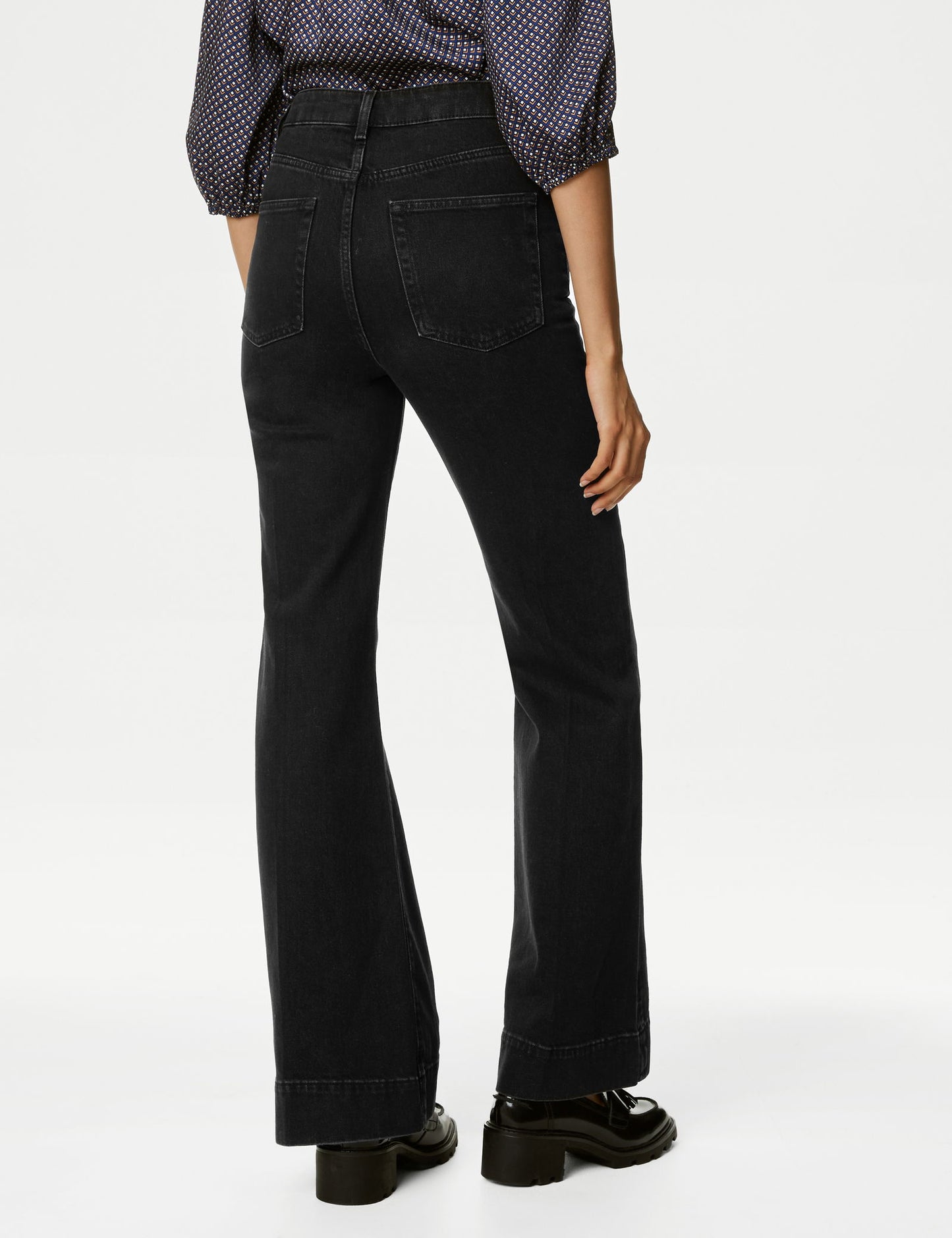 Yüksek Bel Flared Fit Jean Pantolon