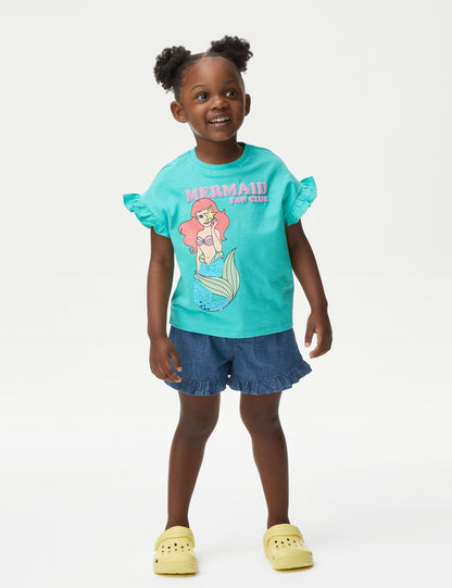 Saf Pamuklu Disney Little Mermaid:trade_mark: T-shirt (2-7 Yaş)