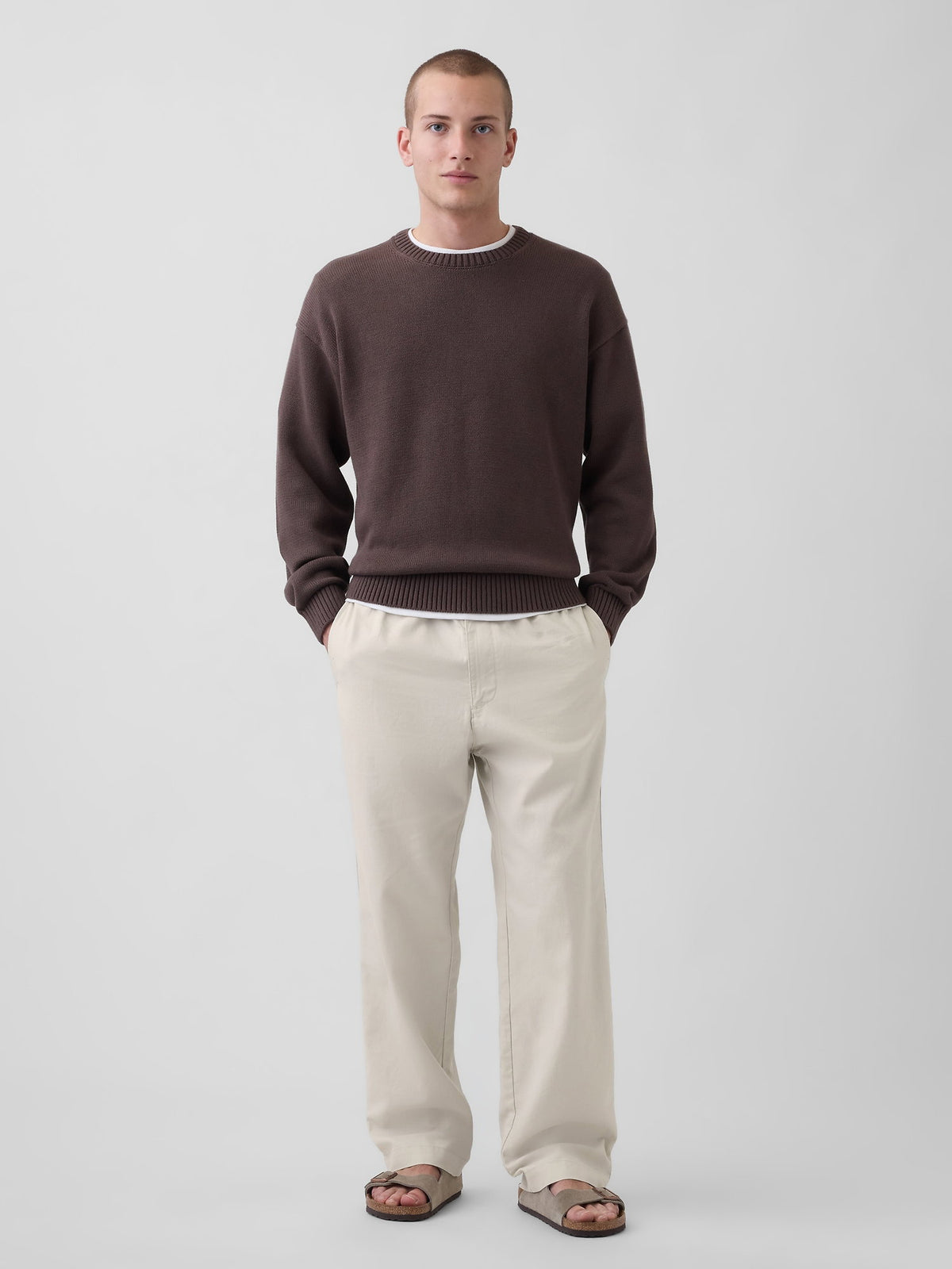 Siyah Keten Karışımlı Relaxed Taper Easy Pantolon