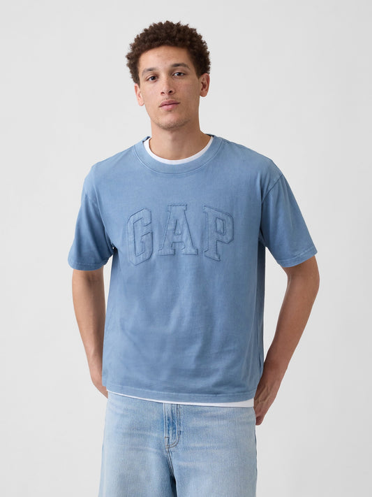 Açık Mavi Everyday Soft Boxy Gap Logo T-shirt