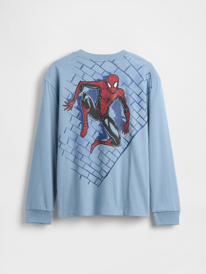 Açık Mavi Marvel Relaxed Grafik T-shirt