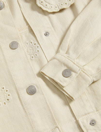 Denim Işlemeli Ceket (2–8 Yaş)
