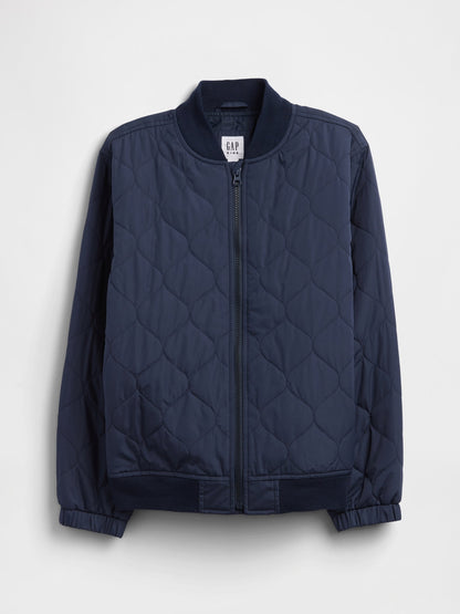 Lacivert Kapitone Bomber Ceket