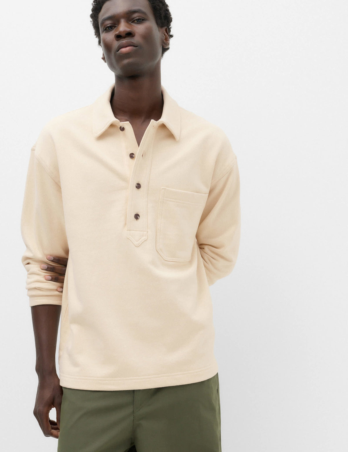 Polo Yaka Uzun Kollu Sweatshirt