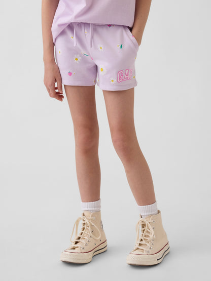 Lila Gap Logo Fransız Havlu Kumaş Pull-on Şort