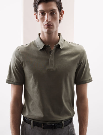 Saf Pamuklu Kısa Kollu Polo Yaka T-shirt