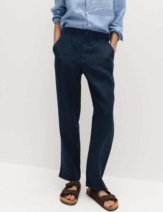 %100 Keten Chino Pantolon