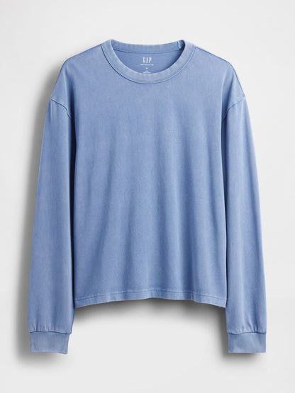 Açık Mavi Heavyweight Crop T-shirt