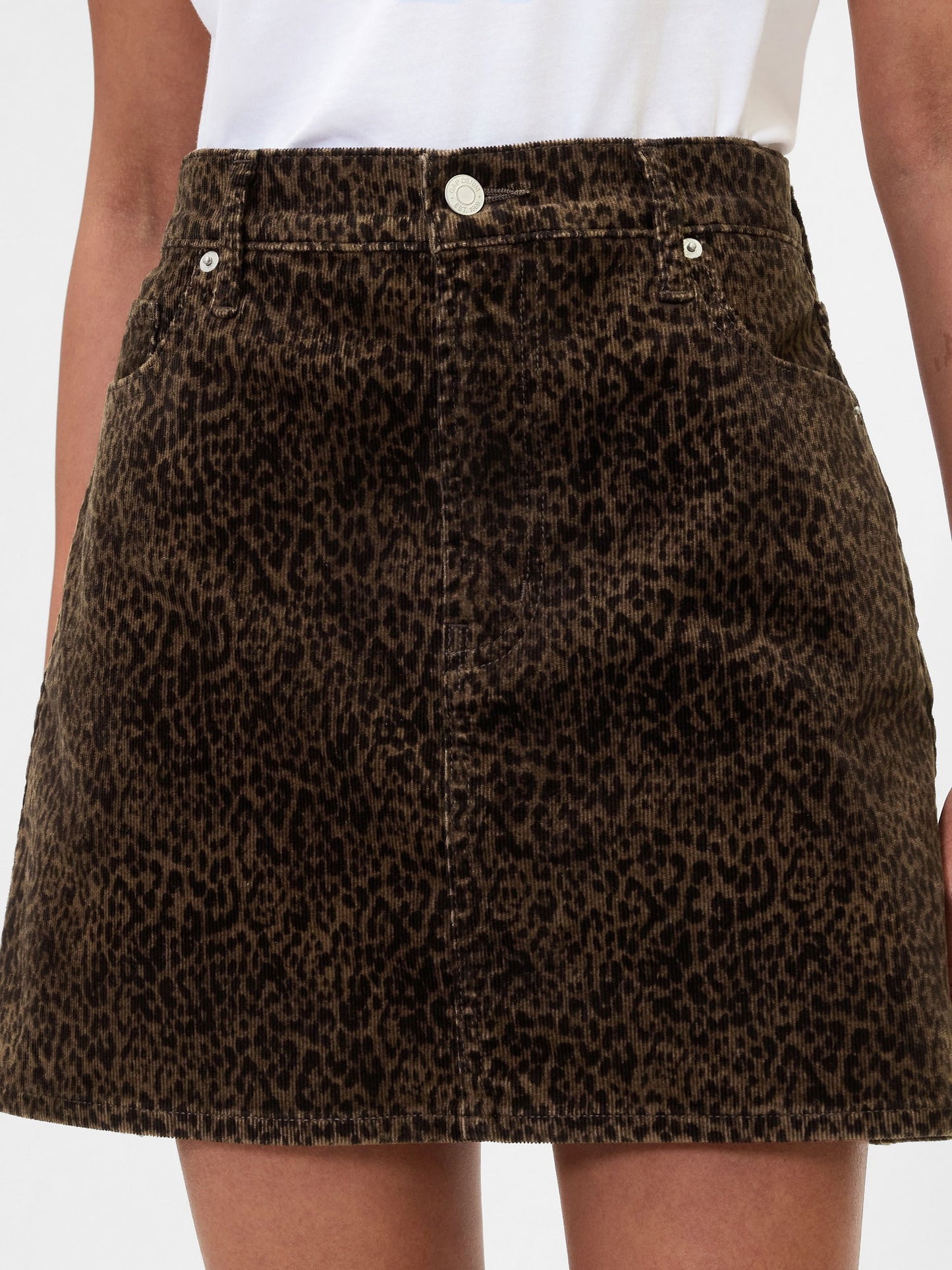 Kahverengi Corduroy Mini Etek