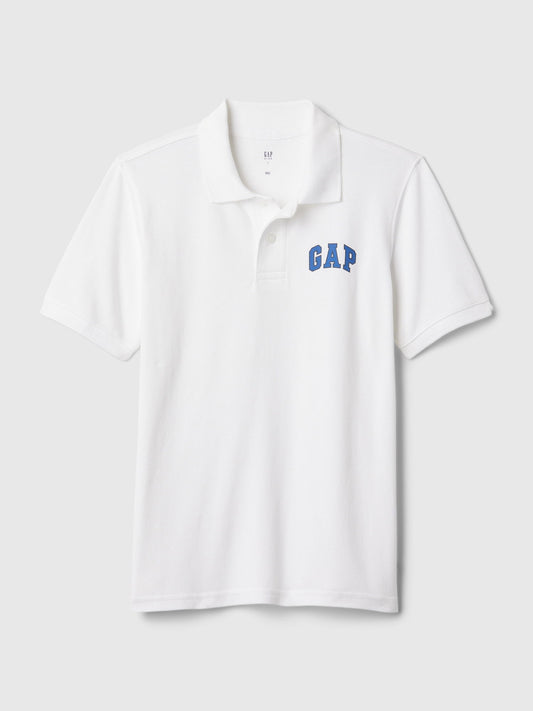 Beyaz Gap Logo Polo Yaka T-shirt