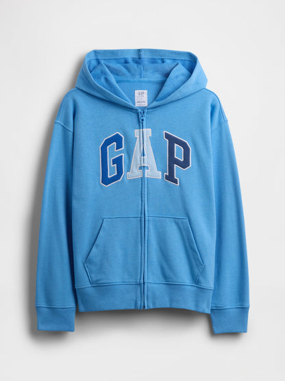 Açık Mavi Gap Logo Fransız Havlu Kumaş Fermuarlı Sweatshirt
