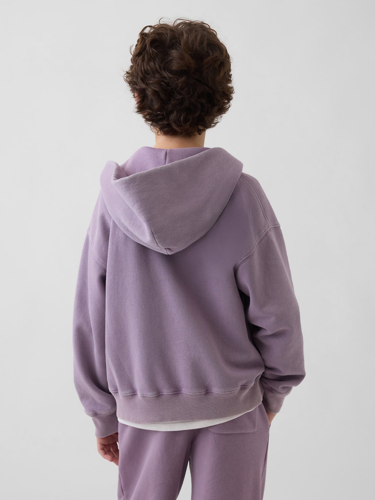 Mor Vintagesoft Relaxed Fermuarlı Sweatshirt