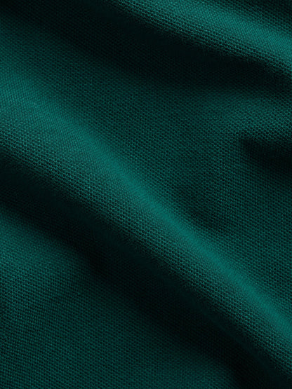 Koyu Yeşil Relaxed Pique Polo T-shirt