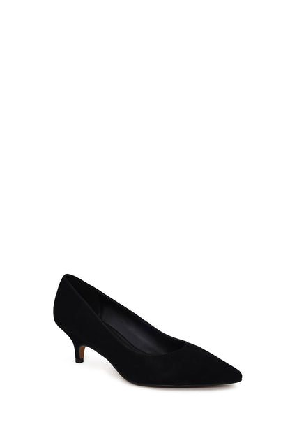 Kadın Siyah Kısa Ince Topuklu Süet Deri Stiletto