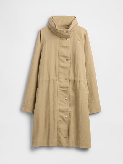 Bej Oversized Poliamid Parka